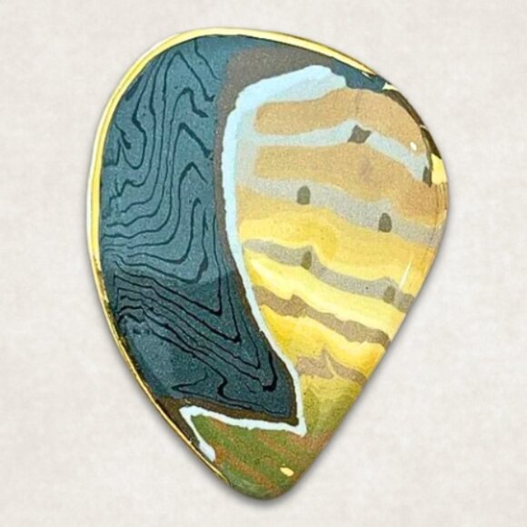 Handmade Abstract Painted Brooch Pin Unique Statement Accessory Earthy Tones OS - Picture 1 of 4
